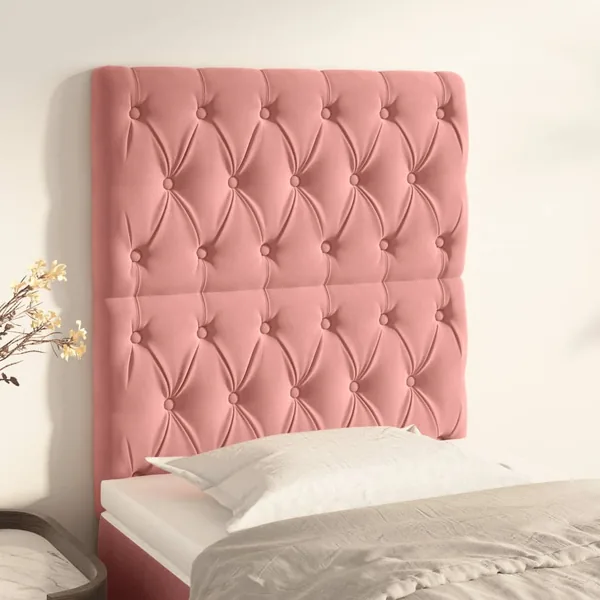 Tête de lit Rose 80x7x118/128 cm Velours