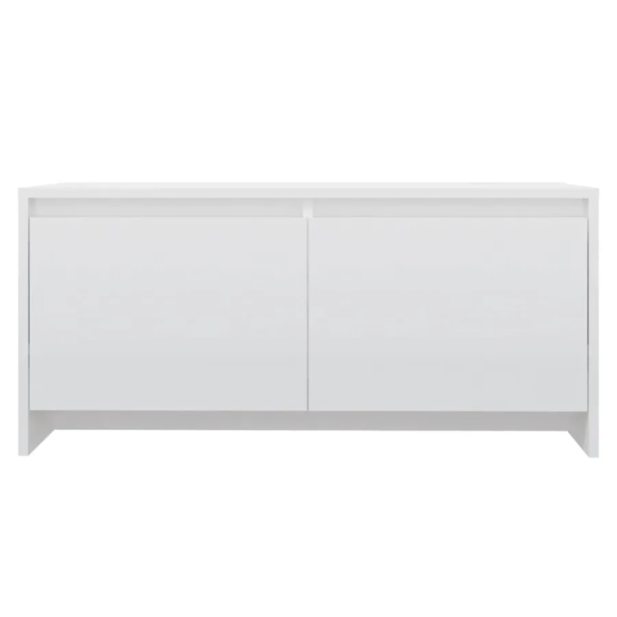 Table basse blanc brillant 90x50x41,5 cm bois d'ingénierie - 5