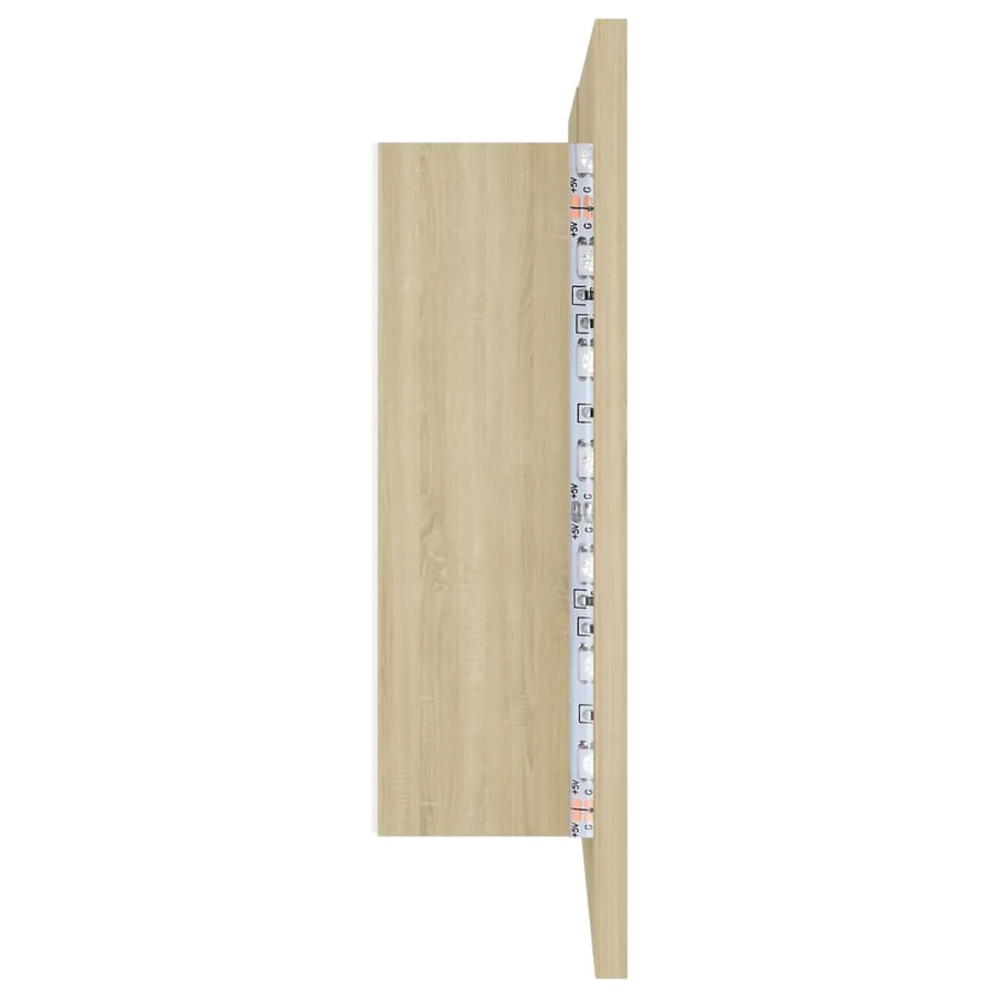 Armoire à miroir à LED de bain Chêne sonoma 80x12x45 Acrylique - 10
