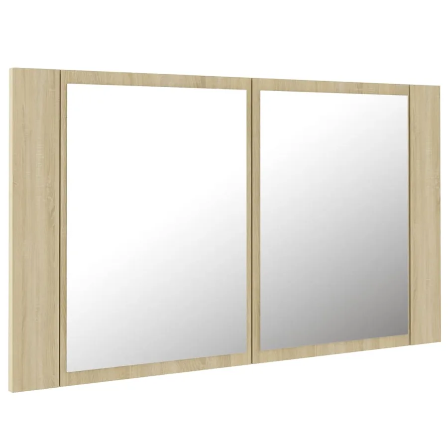 Armoire à miroir à LED de bain Chêne sonoma 80x12x45 Acrylique - 8