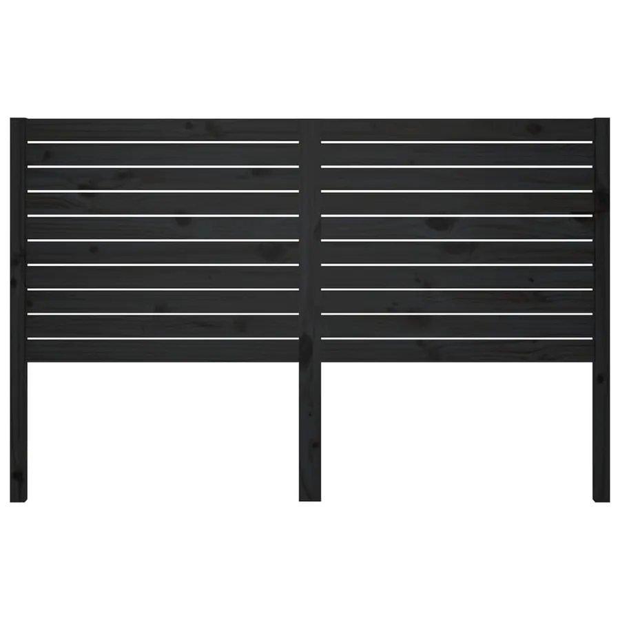 Tête de lit Noir 146x4x100 cm Bois massif de pin - 3