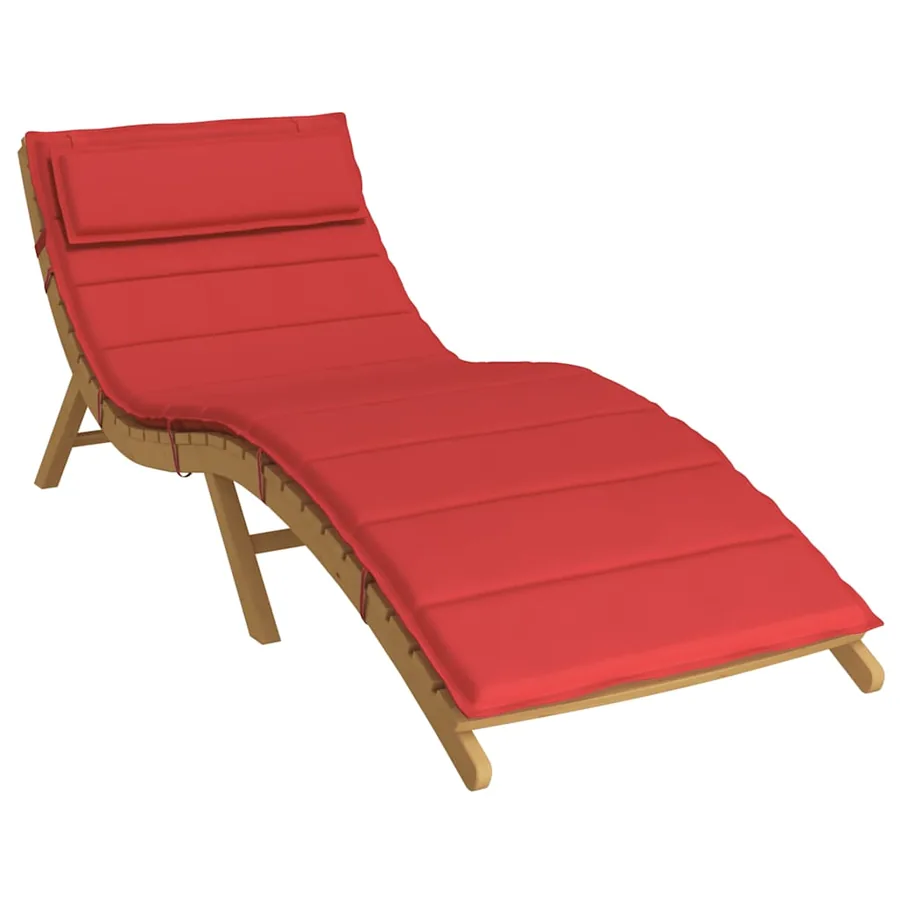 Coussin de chaise longue rouge 180x60x4 cm tissu oxford - 3