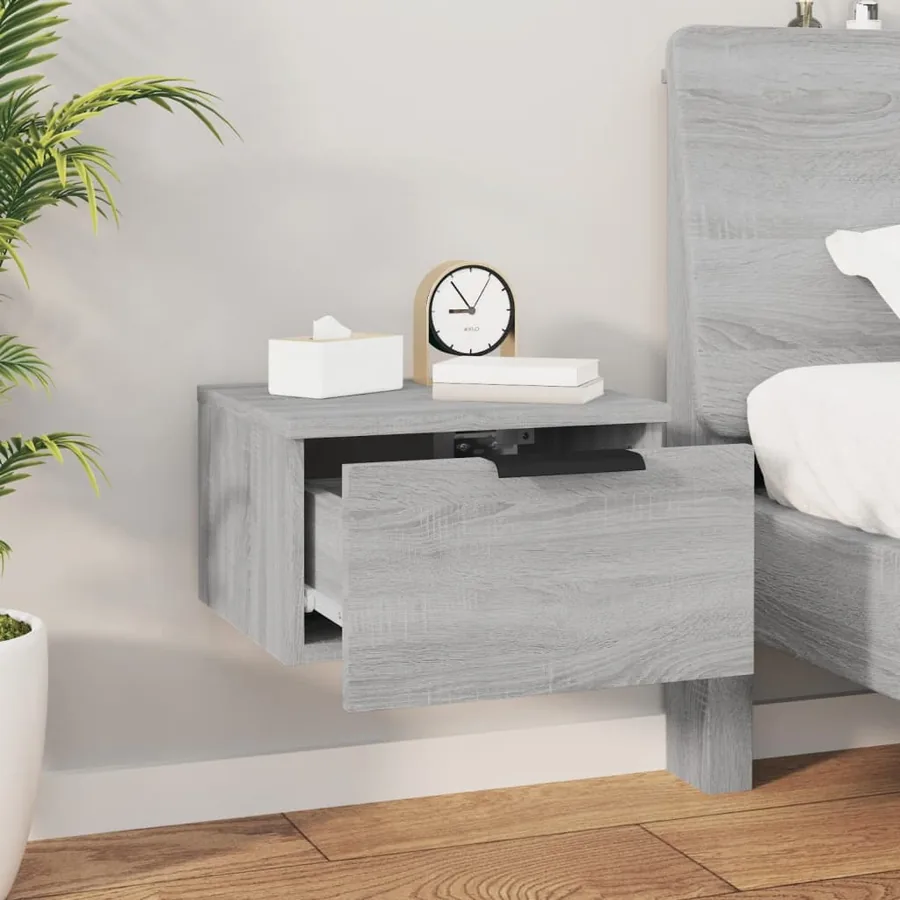 Table de chevet murale Sonoma gris 34x30x20 cm - 3