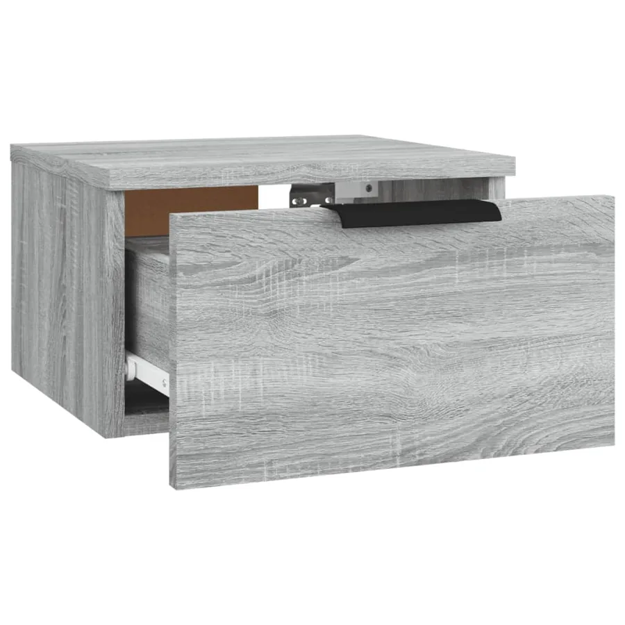 Table de chevet murale Sonoma gris 34x30x20 cm - 5