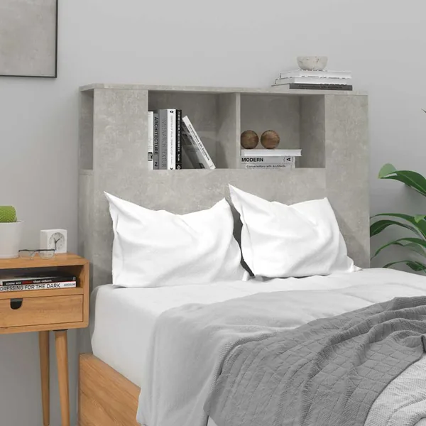 Armoire de tête de lit Gris béton 100x18,5x102,5 cm