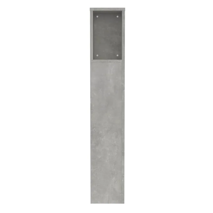 Armoire de tête de lit Gris béton 100x18,5x102,5 cm - 5