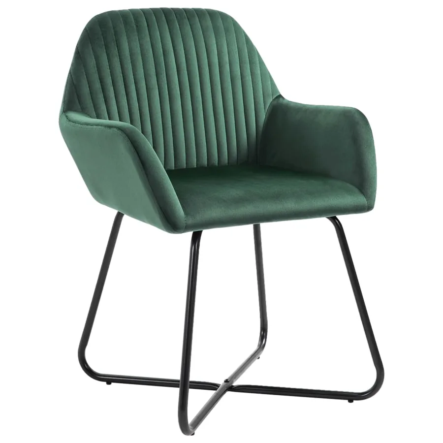 Chaises à manger lot de 6 vert velours - 2