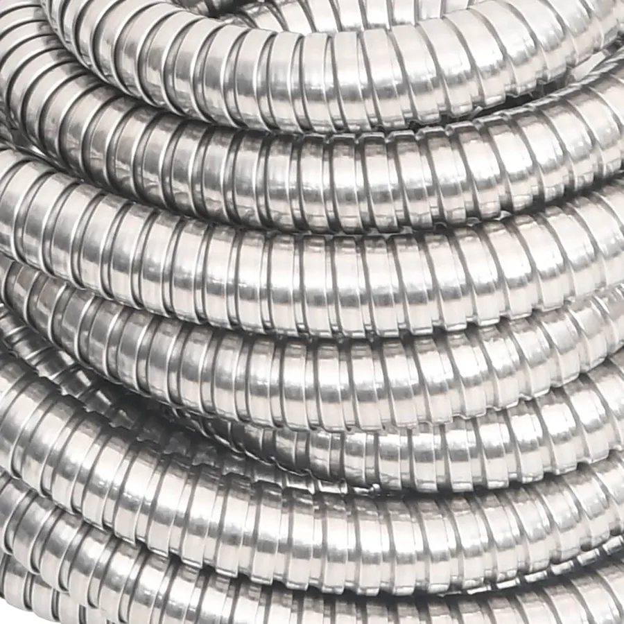 Tuyau d'arrosage buse de pulvérisation argenté 0,6" 7,5 m inox - 6