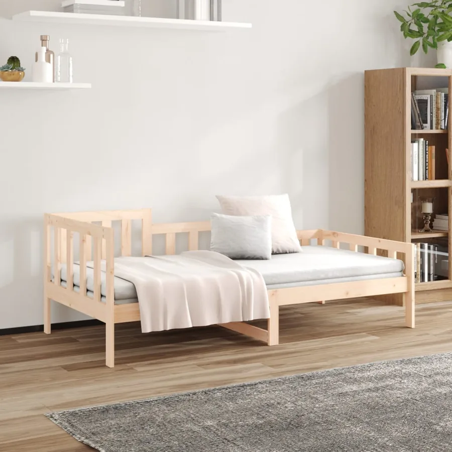 Lit de jour sans matelas 80x200 cm bois de pin massif - 4