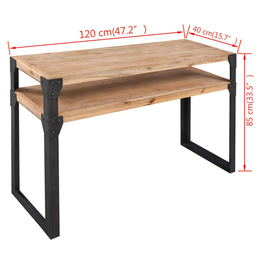 Table console Bois d'acacia massif 120 x 40 x 85 cm - 5