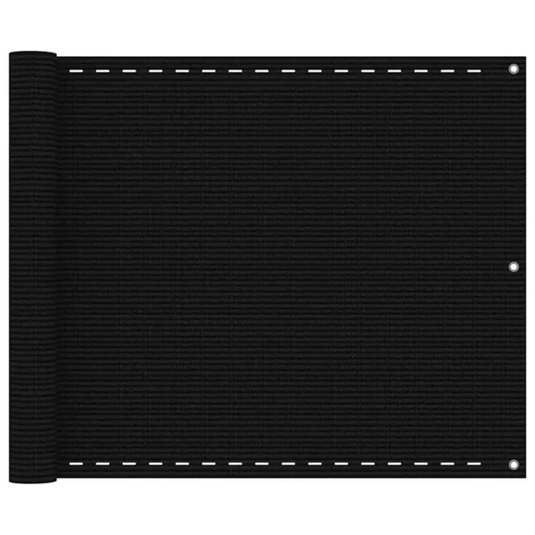 Écran de balcon Noir 75x300 cm PEHD