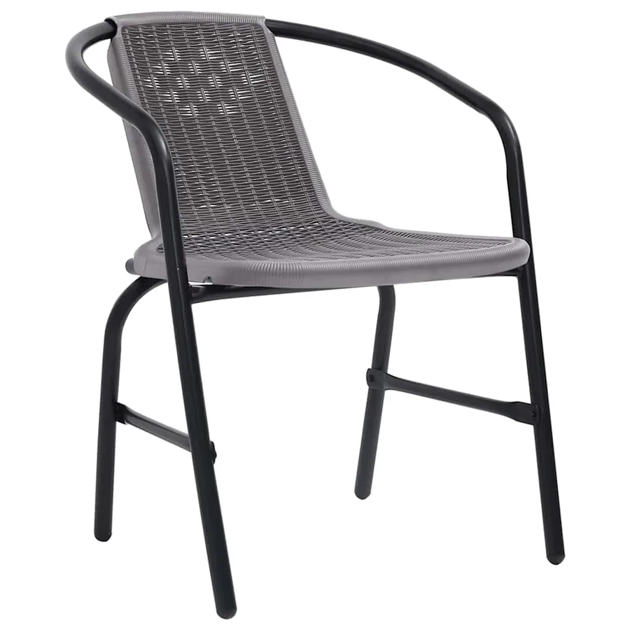 Chaises de jardin lot de 8 Rotin plastique et acier 110 kg