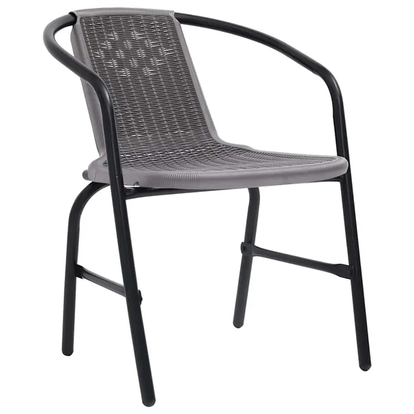 Chaises de jardin lot de 8 Rotin plastique et acier 110 kg