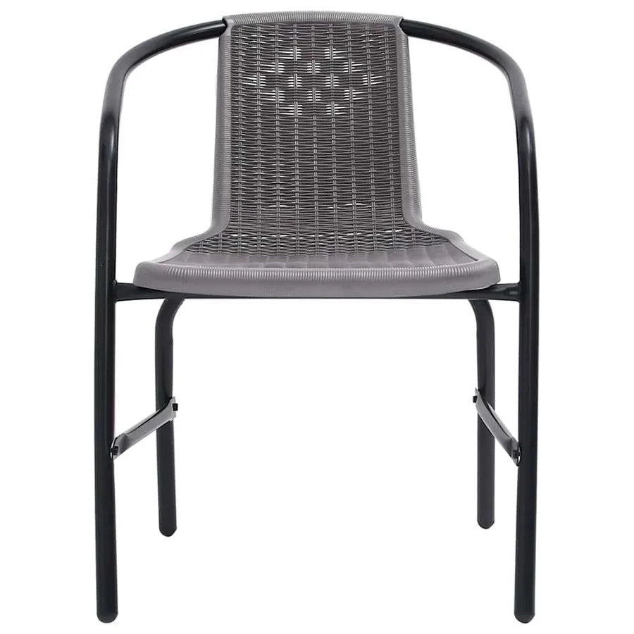 Chaises de jardin lot de 8 Rotin plastique et acier 110 kg - 3