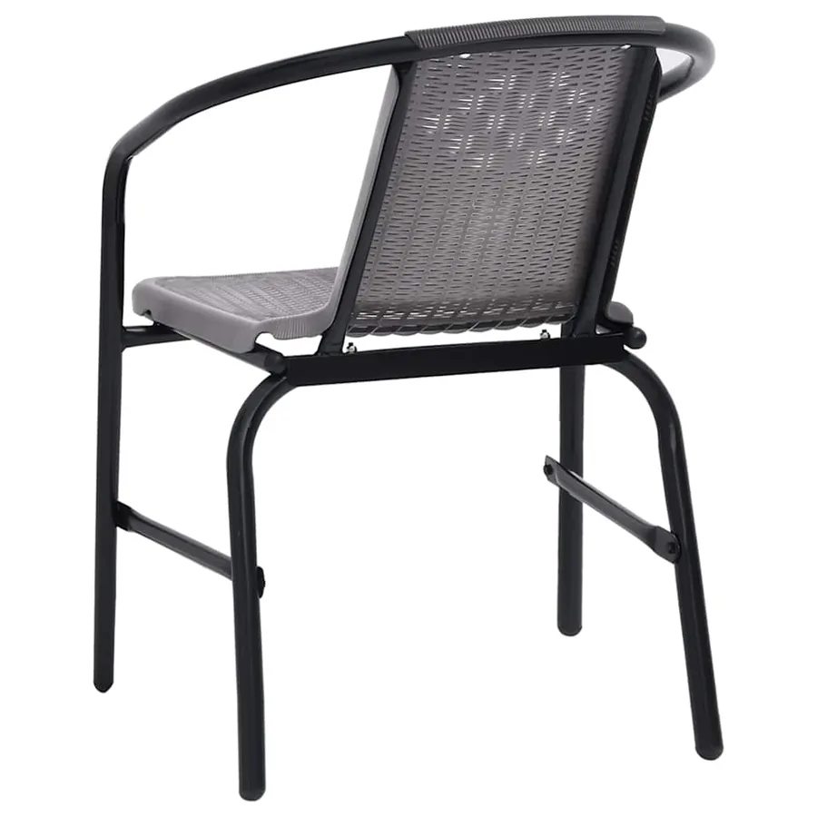 Chaises de jardin lot de 8 Rotin plastique et acier 110 kg - 5