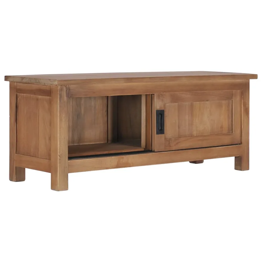 Meuble TV 90x30x35 cm Bois de teck massif - 2