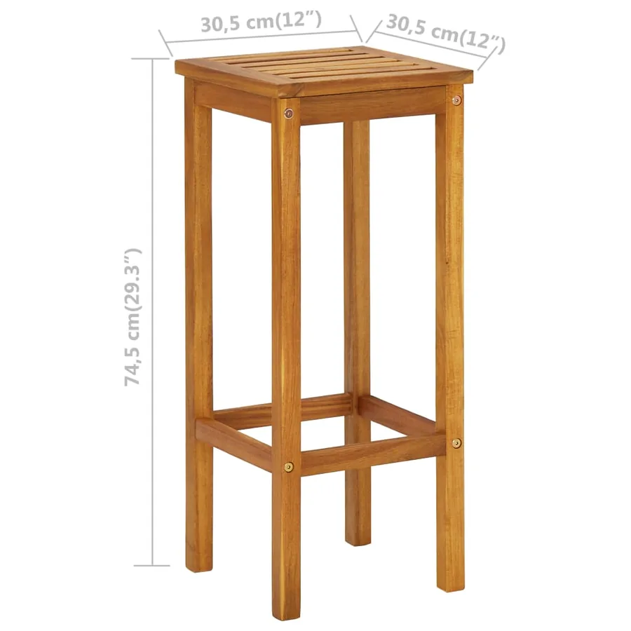 Ensemble de bar de balcon 3 pcs Bois d'acacia solide - 11