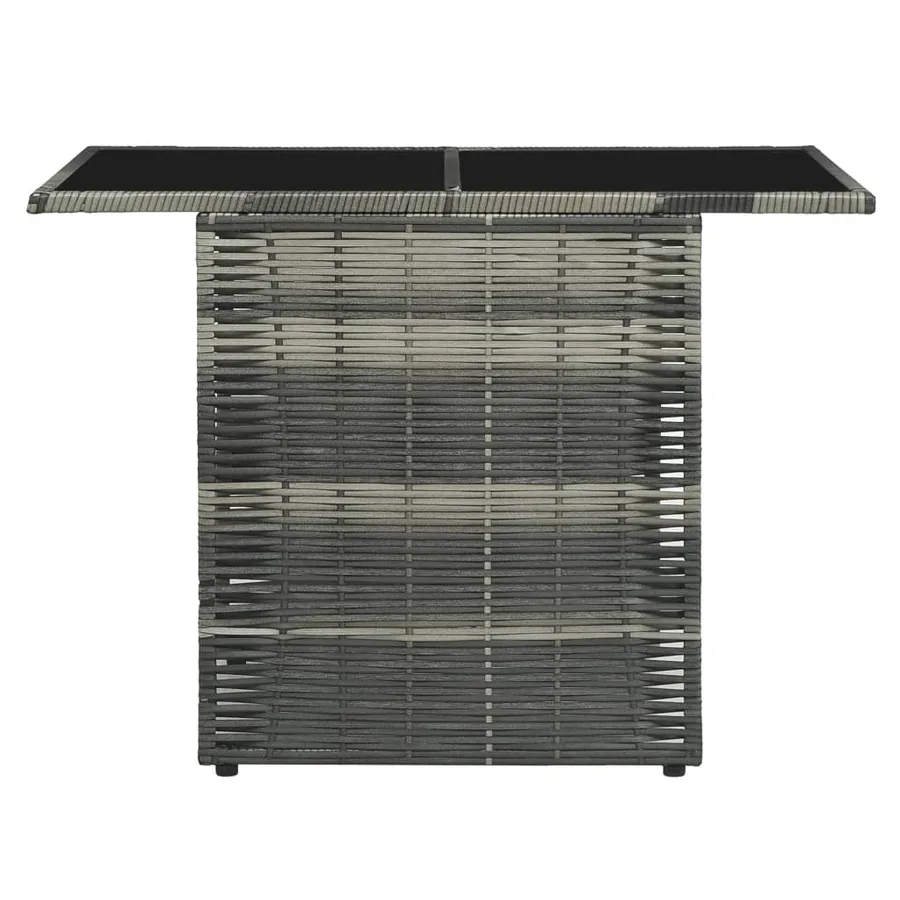 Ensemble de bistro 3 pcs avec coussins Résine tressée Gris - 5