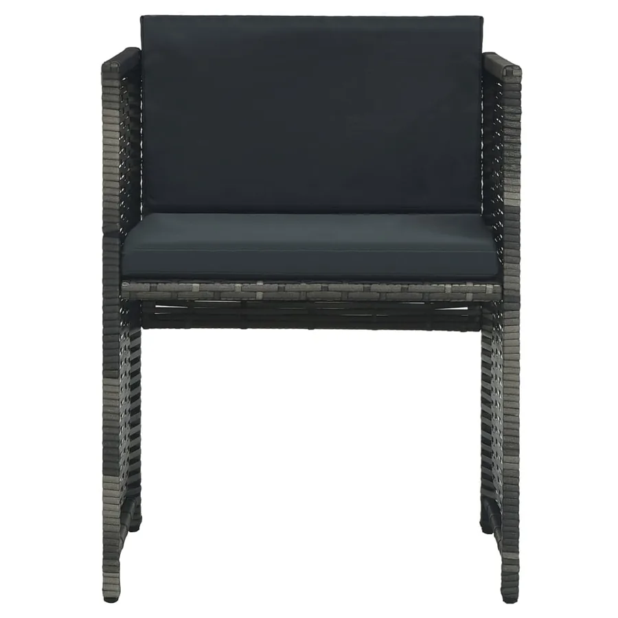 Ensemble de bistro 3 pcs avec coussins Résine tressée Gris - 8