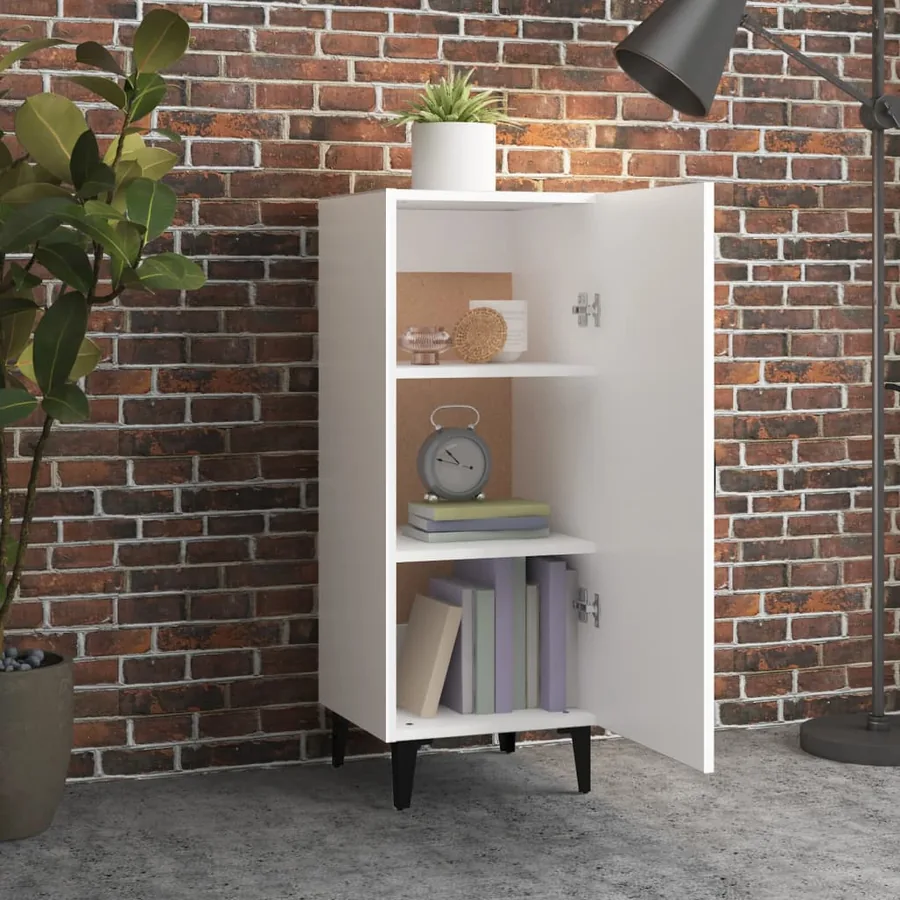 Buffet Blanc 34,5x34x90 cm Bois d'ingénierie - 3