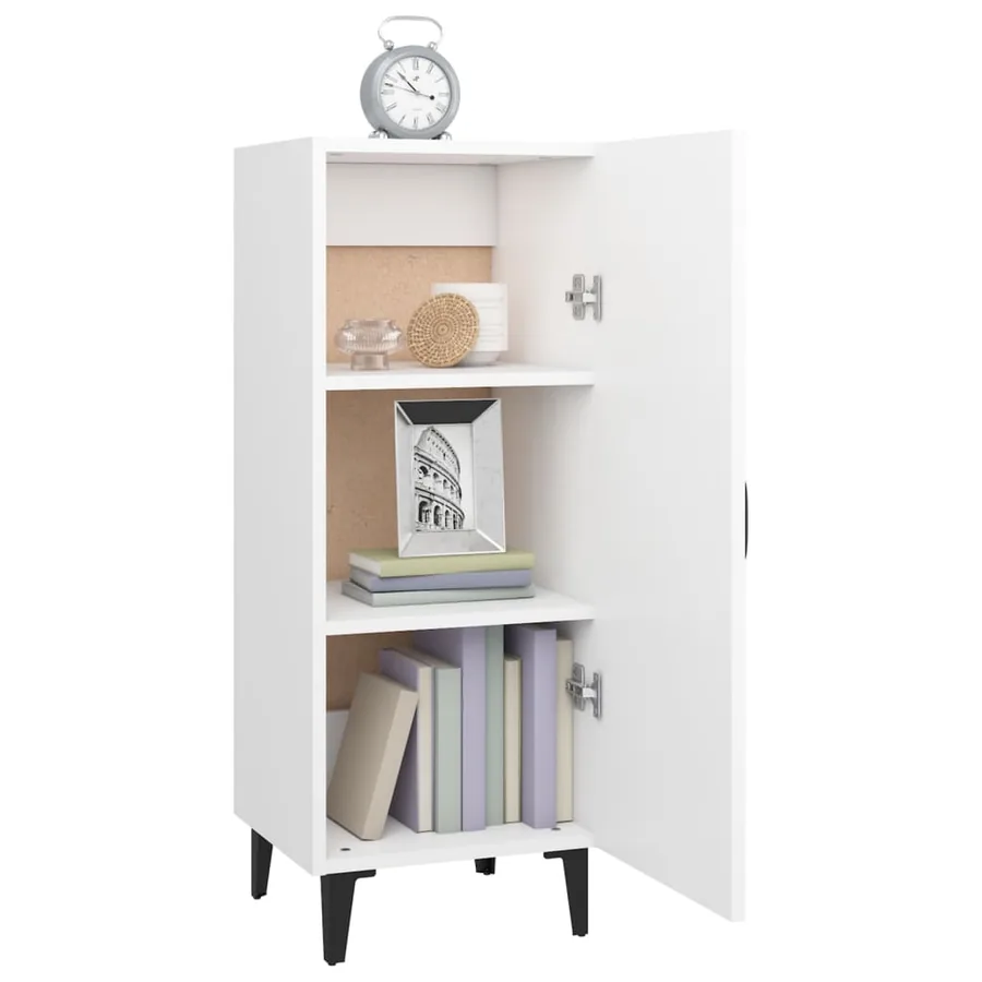 Buffet Blanc 34,5x34x90 cm Bois d'ingénierie - 4