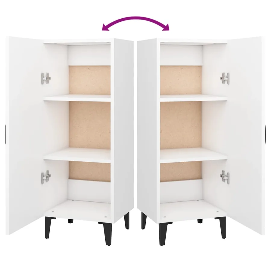 Buffet Blanc 34,5x34x90 cm Bois d'ingénierie - 9