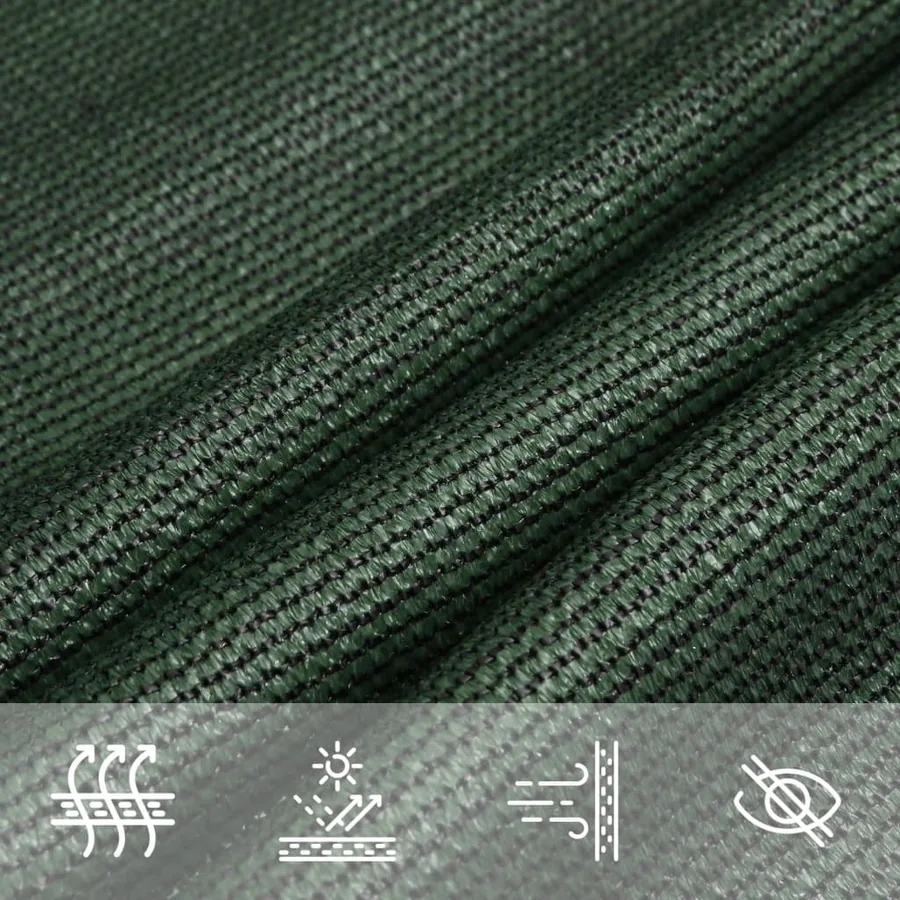 Voile d'ombrage 160 g/m² Vert foncé 5x5x6 m PEHD - 5