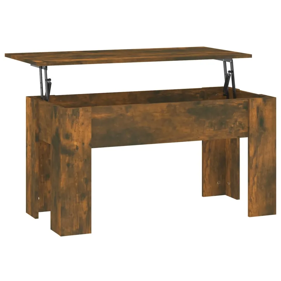 Table basse Chêne fumé 101x49x52 cm Bois d'ingénierie - 2