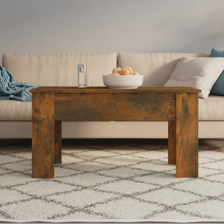 Table basse Chêne fumé 101x49x52 cm Bois d'ingénierie - 3