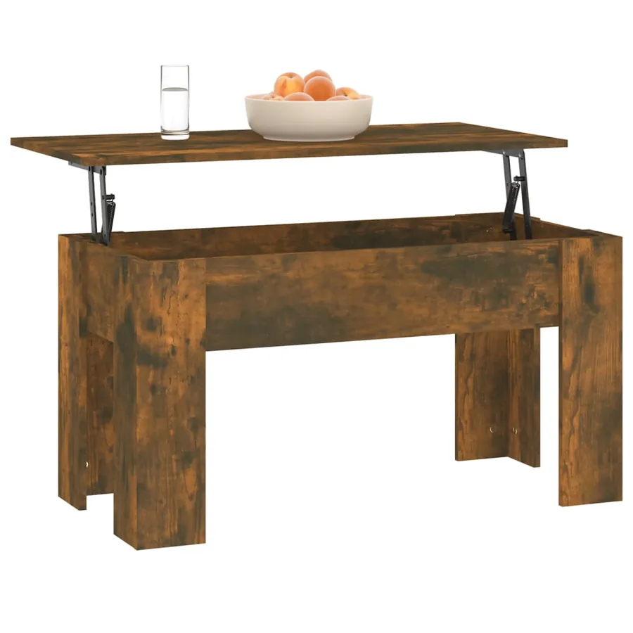 Table basse Chêne fumé 101x49x52 cm Bois d'ingénierie - 4