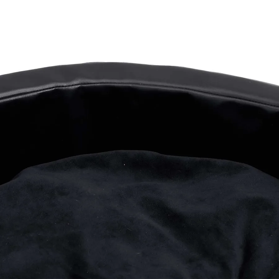 Lit pour chiens Noir 79x70x19 cm Peluche et similicuir - 6