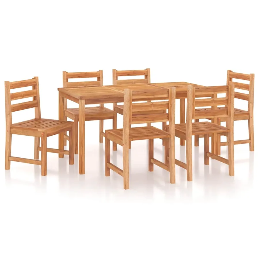 Ensemble à manger de jardin 7 pcs Bois de teck solide - 2