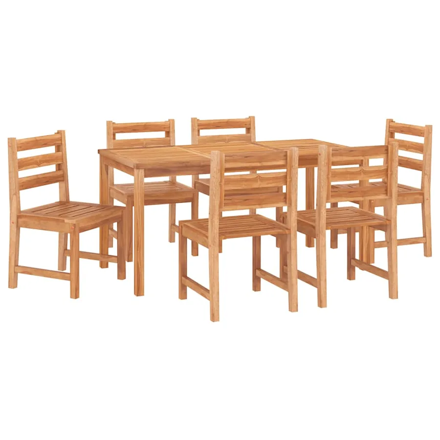 Ensemble à manger de jardin 7 pcs Bois de teck solide - 3
