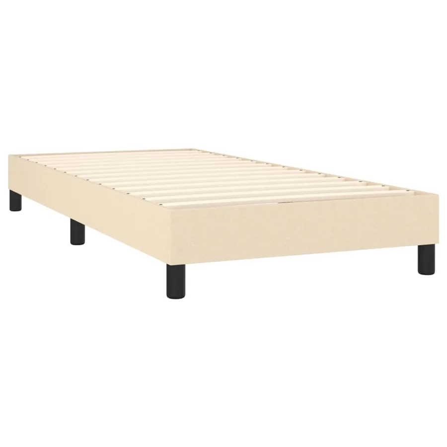 Sommier à lattes de lit avec matelas Crème 90x200 cm Tissu - 4