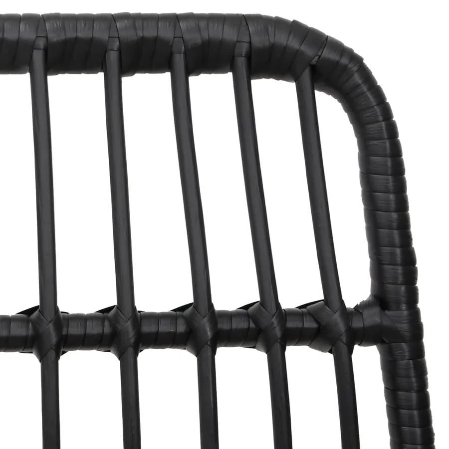 Ensemble à manger de jardin 5 pcs Noir Résine tressée - 6