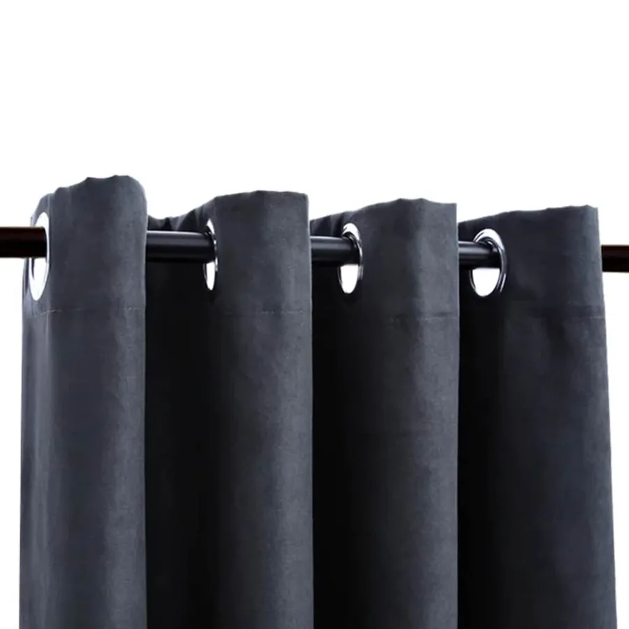 Rideaux occultants avec anneaux Métal 2pcs Anthracite 140x245cm - 3