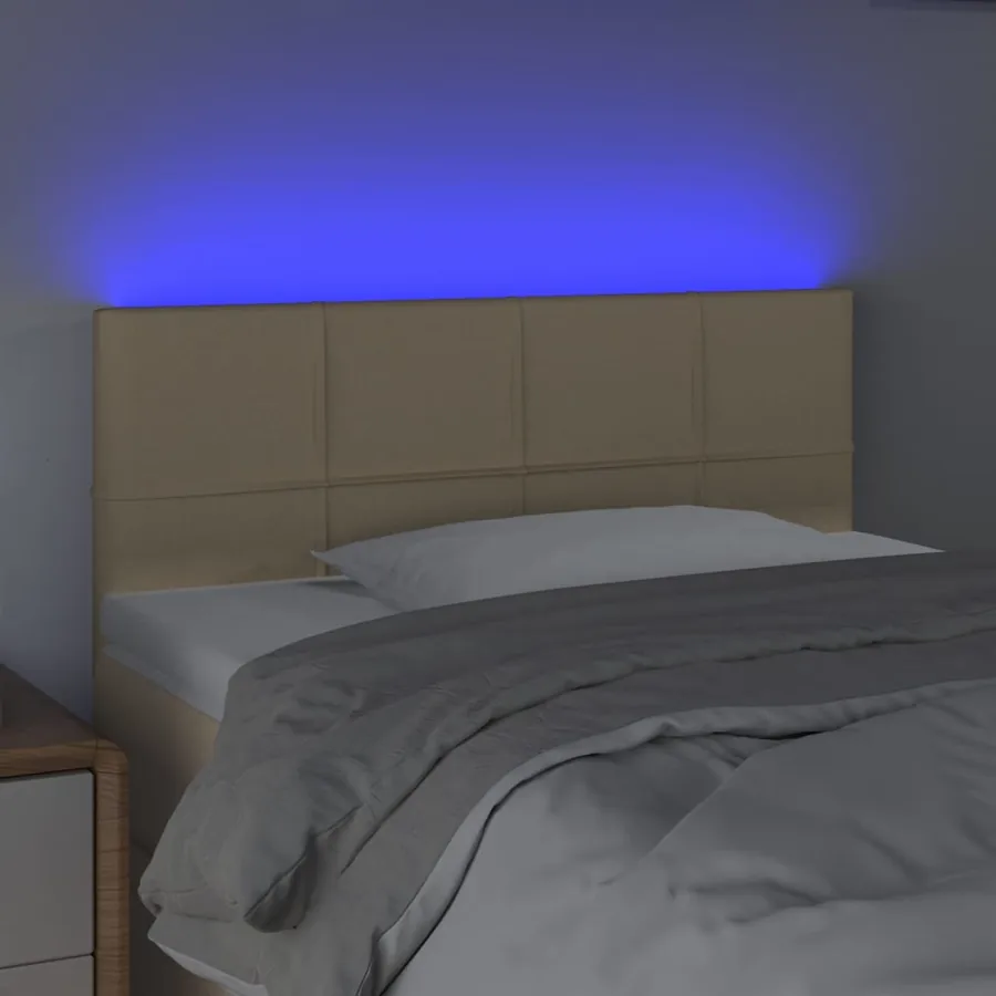 Tête de lit à LED Crème 90x5x78/88 cm Tissu - 3