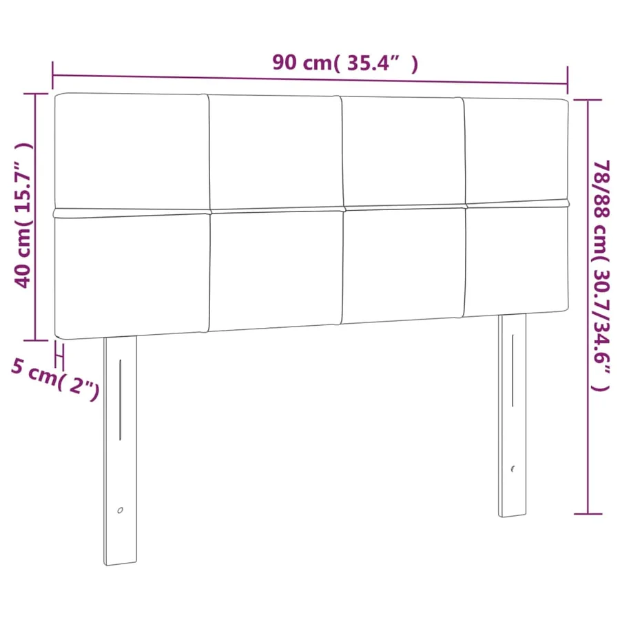Tête de lit à LED Crème 90x5x78/88 cm Tissu - 6