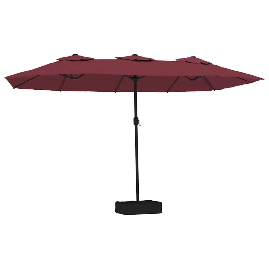 Parasol de jardin à double tête avec LED rouge bordeaux - 2