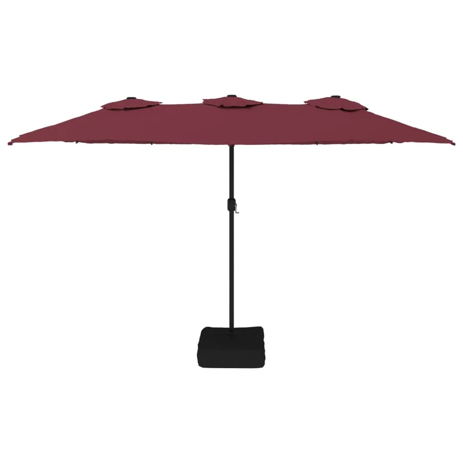 Parasol de jardin à double tête avec LED rouge bordeaux - 4
