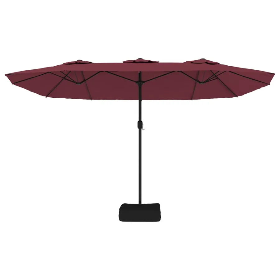 Parasol de jardin à double tête avec LED rouge bordeaux - 5