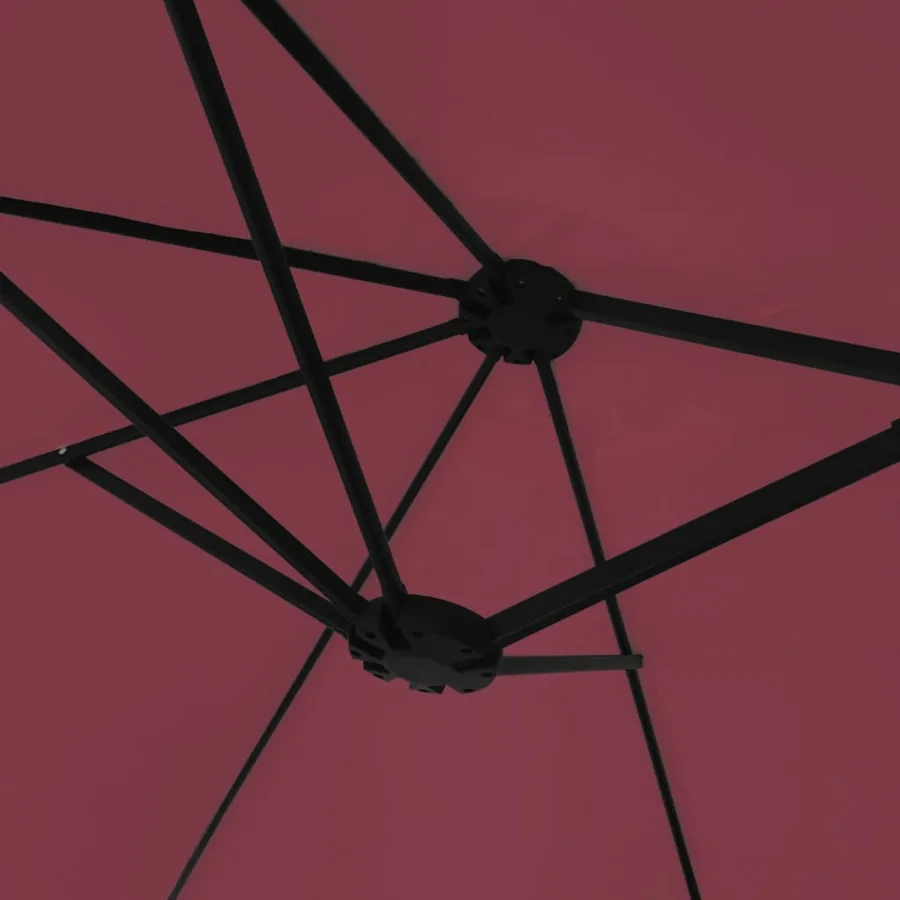 Parasol de jardin à double tête avec LED rouge bordeaux - 8
