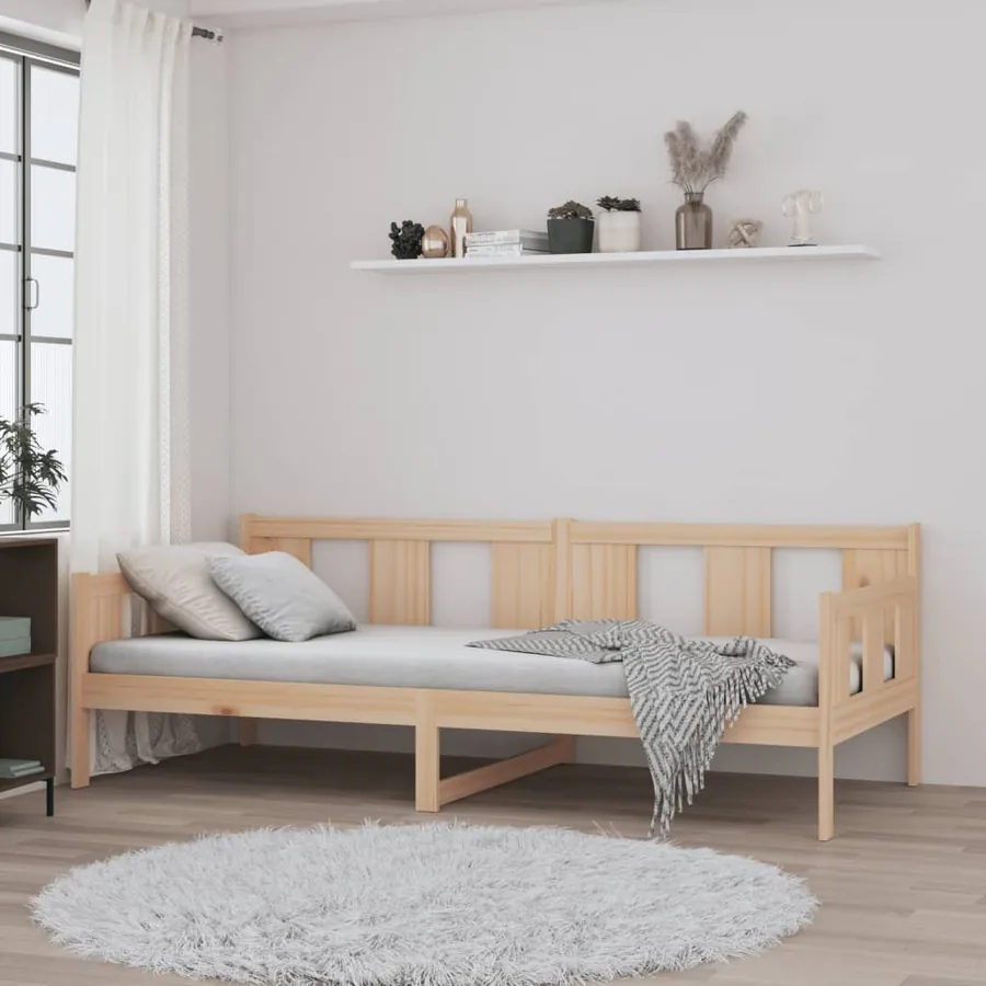 Lit de jour sans matelas bois de pin massif 80x200 cm - 4