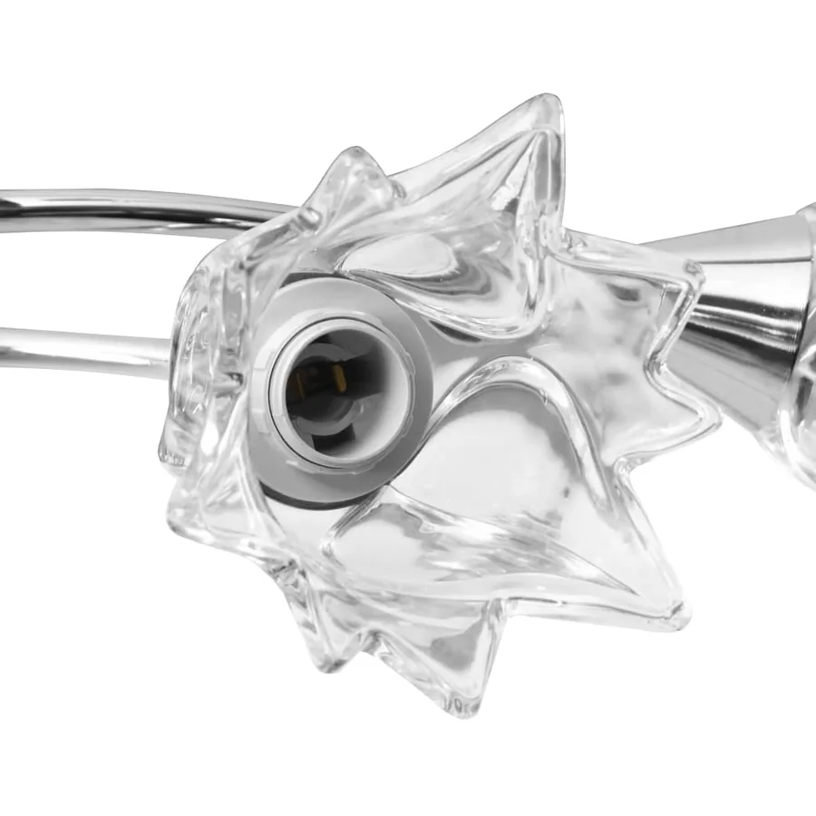 Plafonnier et abat-jour verre transparent 5 ampoules E14 Tulipe - 8