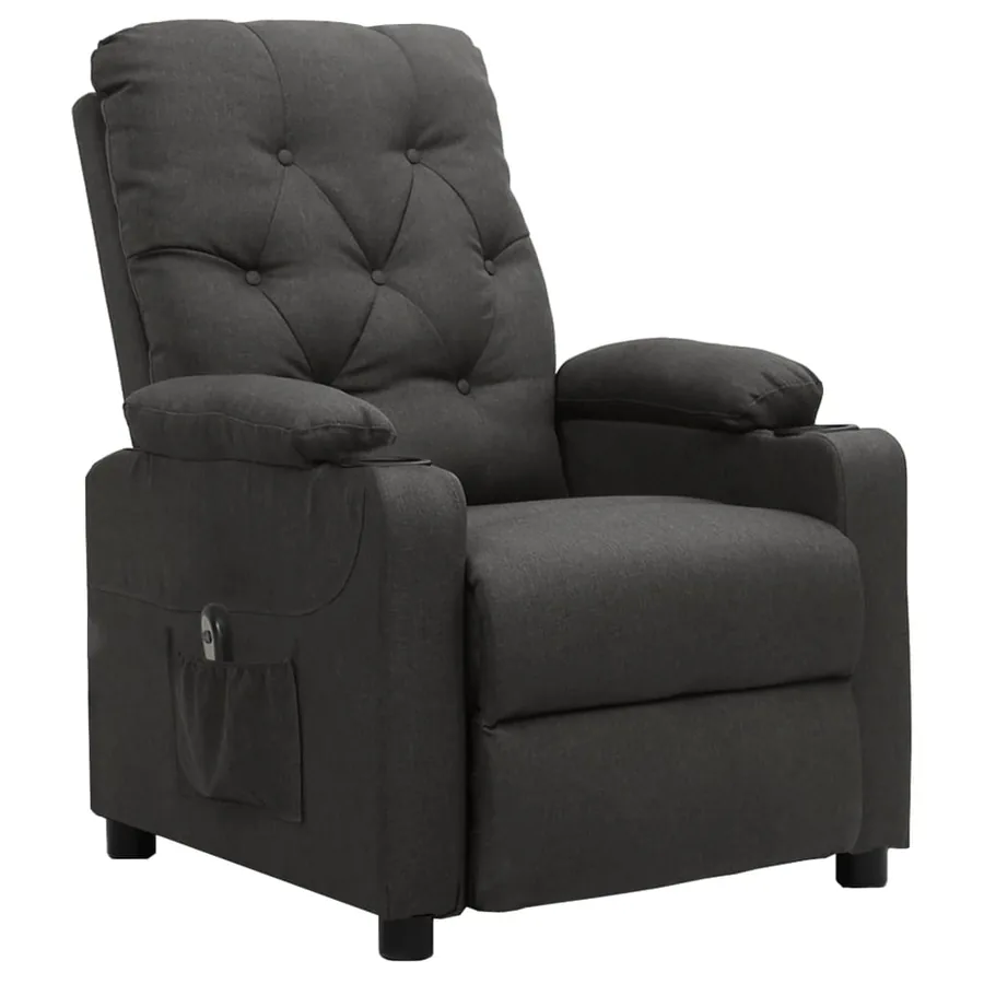 Fauteuil inclinable électrique Gris foncé Tissu - 2