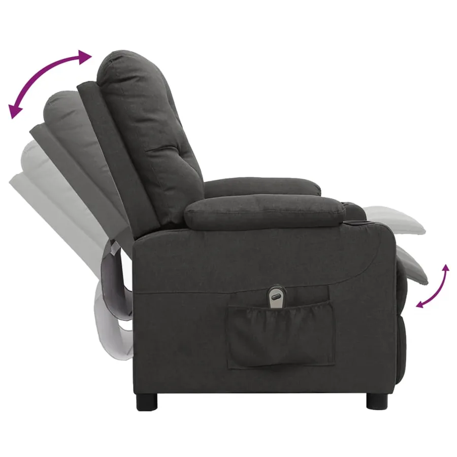 Fauteuil inclinable électrique Gris foncé Tissu - 6