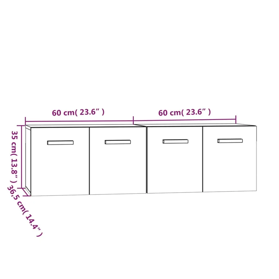 Armoires murales 2 pcs Chêne sonoma 60x36,5x35 cm Bois - 8