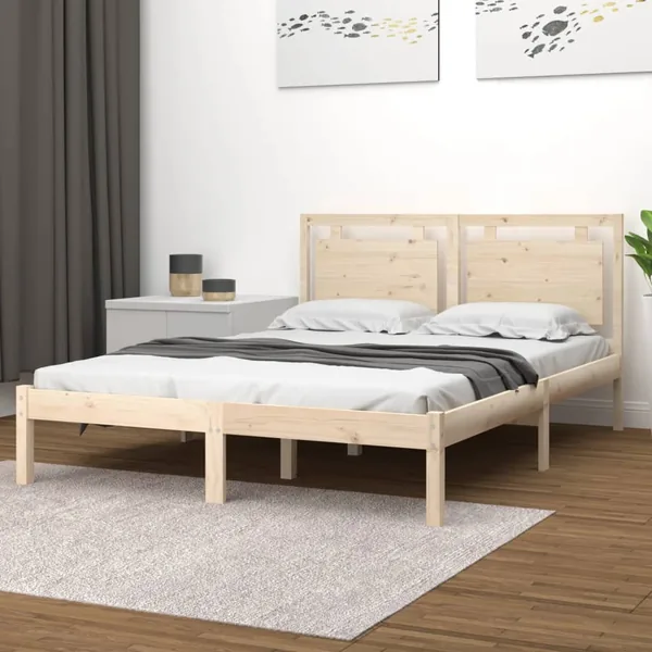 Cadre de lit sans matelas 200x200 cm bois massif