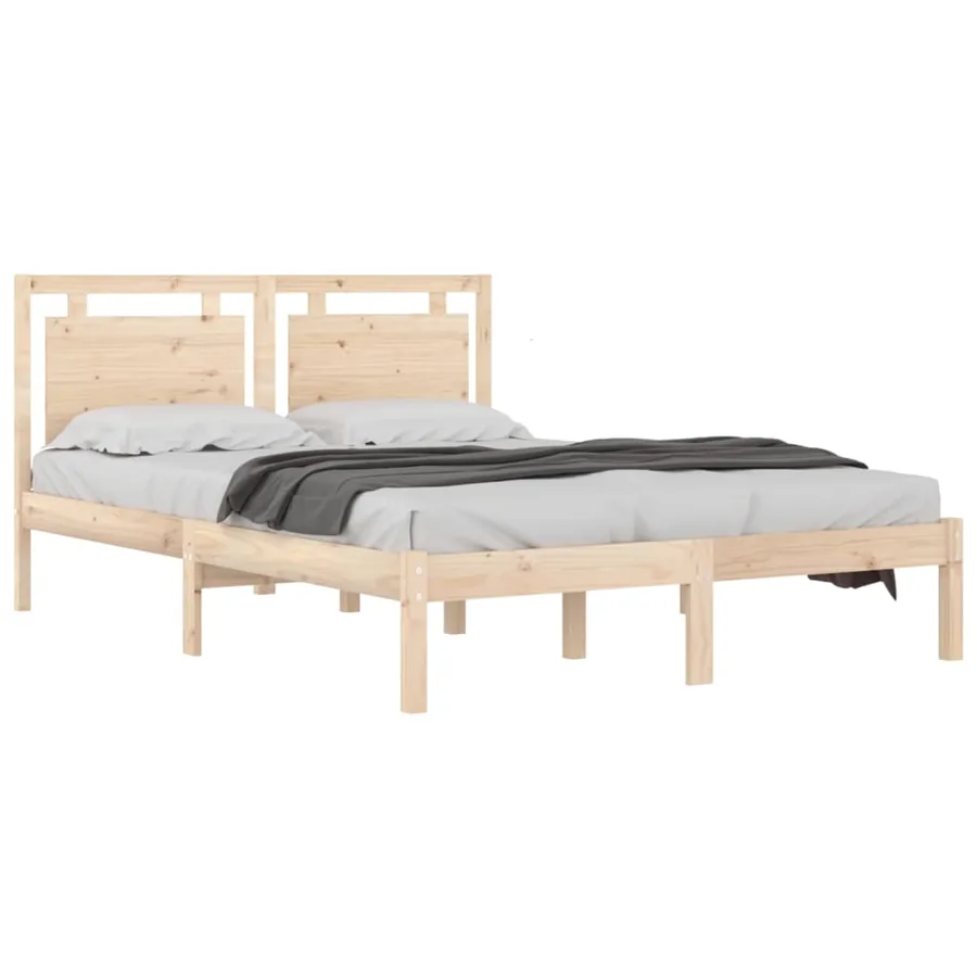 Cadre de lit sans matelas 200x200 cm bois massif - 3