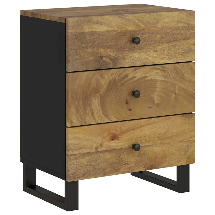 Table de chevet 50x33x62 cm Bois de manguier et d'ingénierie - 2